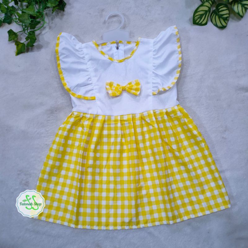 Dress Anak 1 2 tahun anime motif kotak jepang baju  anak cewek perempuan unik ( dress anime kotak)