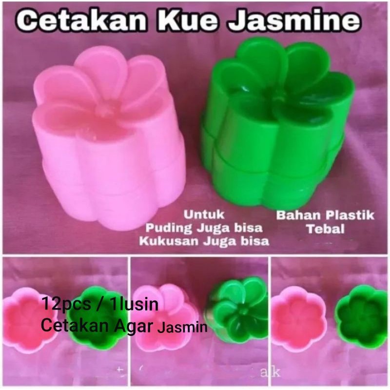 12pcs Cetakan kue jasmine Agar jelly/puding bentuk bunga jasmine