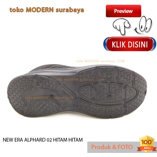 Sepatu anak sekolah casual sneakers tali NEW ERA ALPHARD 02 HITAM HTM