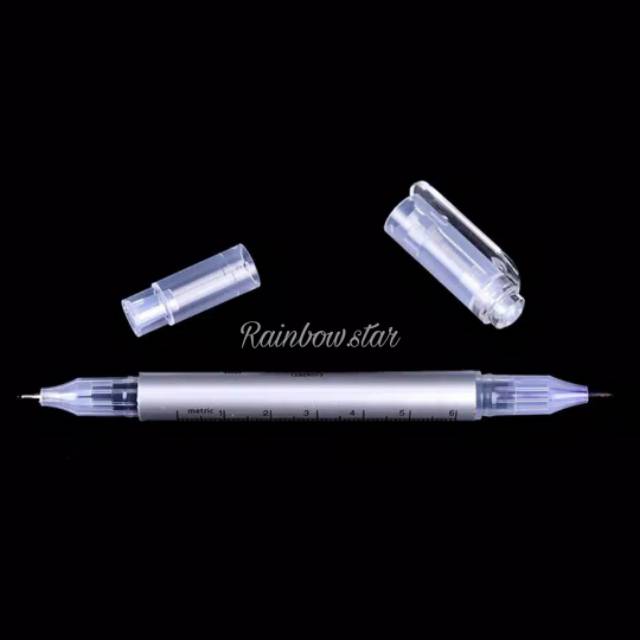 Spidol sulam Alis Waterproof / pena Penanda Sulam Alis + Penggaris / Skin Marker Tondaus Surgical