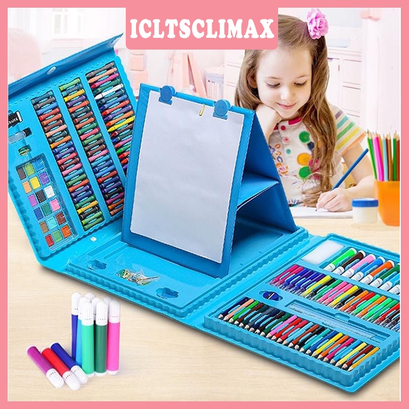 

icltsclimax-Krayon Anak Set Koper-208 warna Crayon Oil Paste Krayon Mewarnai Pensil Warna Cair Perlengkapan Tulis Sekolah CHILDHOOD