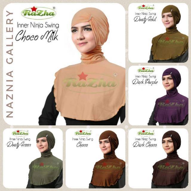 Inner Ninja Swing (Mute) RAZHA | Dalaman Jilbab Kerut Mute Antem | Inner Hijab Syari Anti Pusing