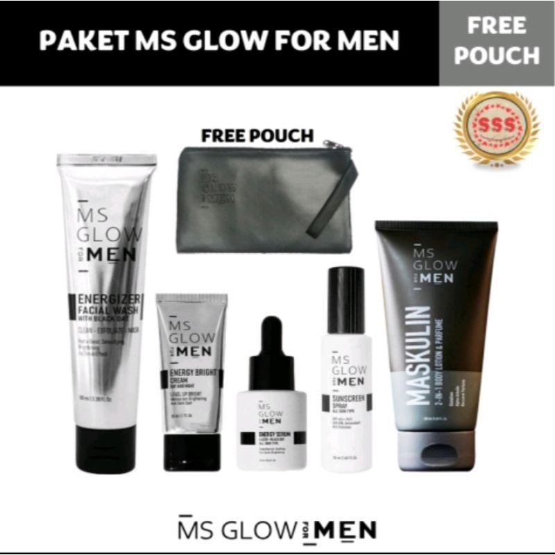 MS GLOW MEN BASIC + LENGKAP (PRODUK SKINCARE PRIA)