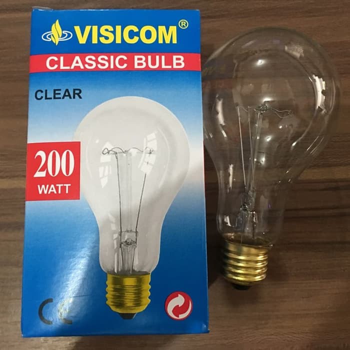 Lampu Bohlam PX Classic Bulb 200W 200 Watt Merk Vsicom Kuning