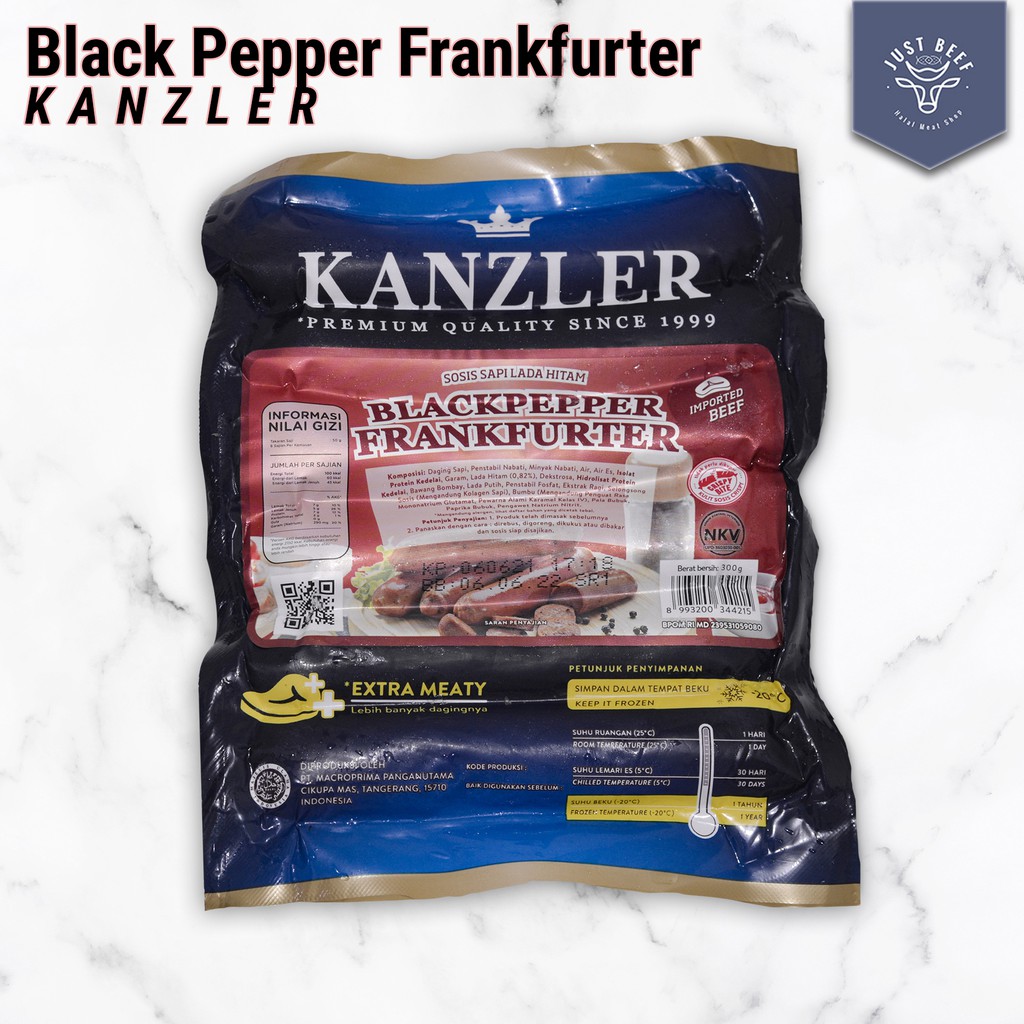 

Sosis Kanzler Beef Blackpepper Frankfurter - 300 Gr