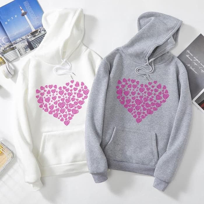SW052 - Sweater Hoodie Wanita Love Heart-2