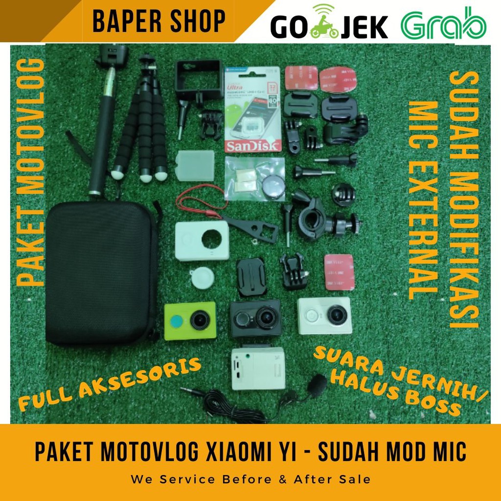 Jual Paket Khusus MotoVlog Vlogger Action Camera Xiaomi Yi Mod Mic
