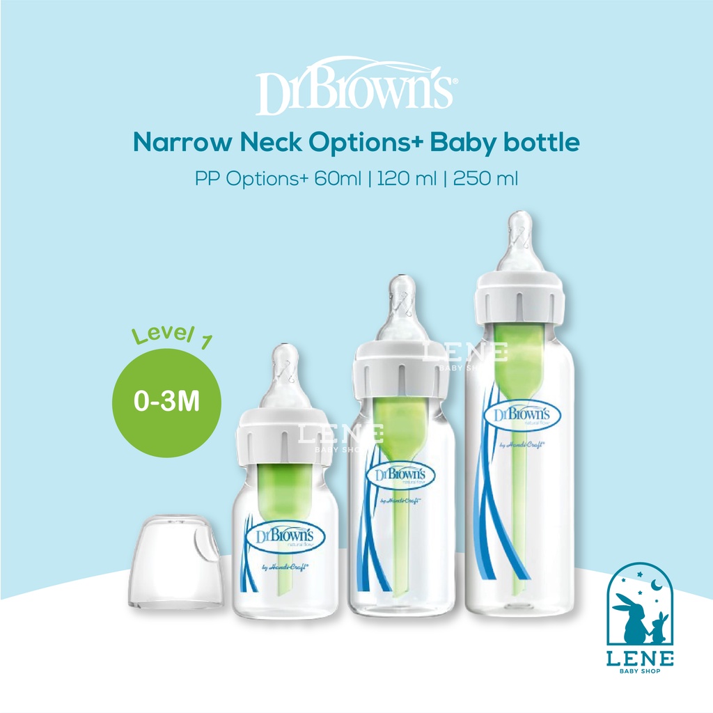 Dr. Brown's Narrow Neck Options+ Baby bottle - 1 Pack / Botol Susu DrBrown