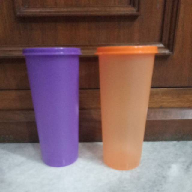 Jual Gelas tumbler Tupperware warna orange dan ungu Shopee Indonesia