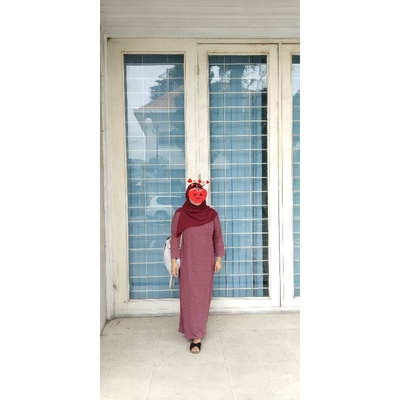 Fixpose Dress polos maroon Busui [Preloved]