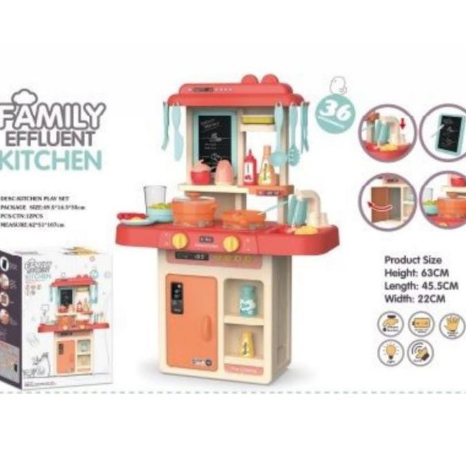 Mainan Anak Simulasi Alat Masak/Kitchen Set - Spraying Mist 36Pcs Pink Ahmad_Storeid88