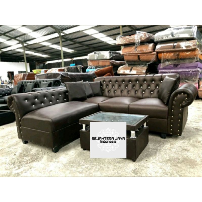 PROMO SET SOFA L PUTUS JAGUAR / SOFA SUDUT JAGUAR + Meja