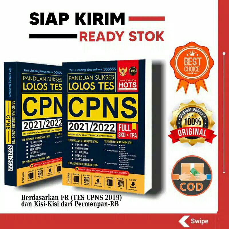 Buku Cpns Panduan Lolos Tes Cpns 2021 Status Ready Shopee Indonesia