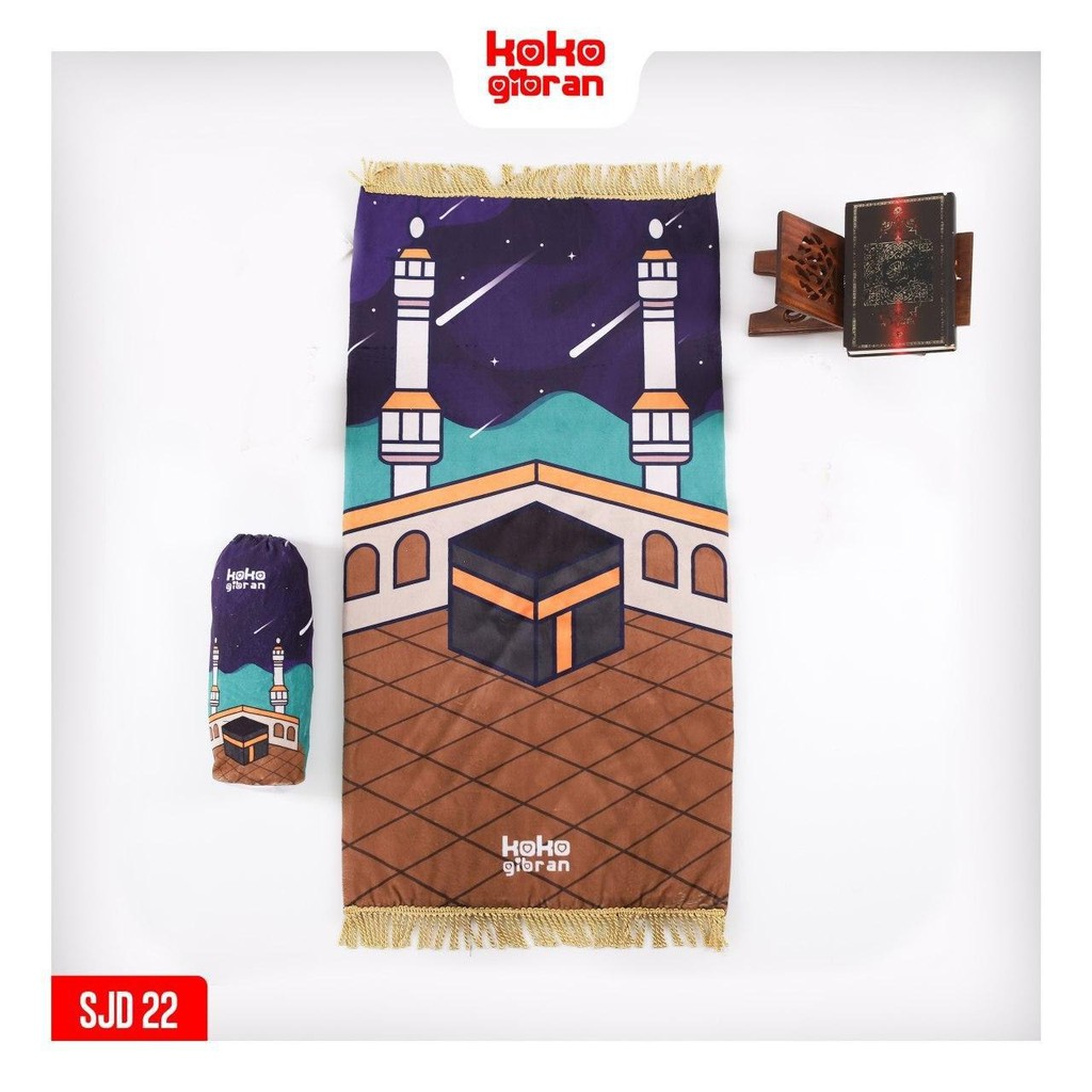 FREE POUCH Sejadah Custom Nama - Sejadah Laki Laki - Sejadah Printing - Sajadah Nama Anak - Sajadah Koko Gibran - Sejadah Nama - Perlengkapan Shalat Sajadah Anak Karakter - Sajadah Anak-SJD22