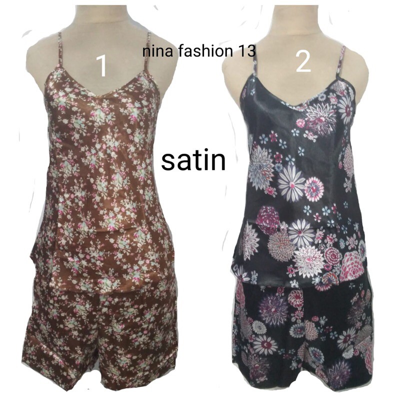 Baju murah wanita baju tidur dewasa satin kembang cantik unik