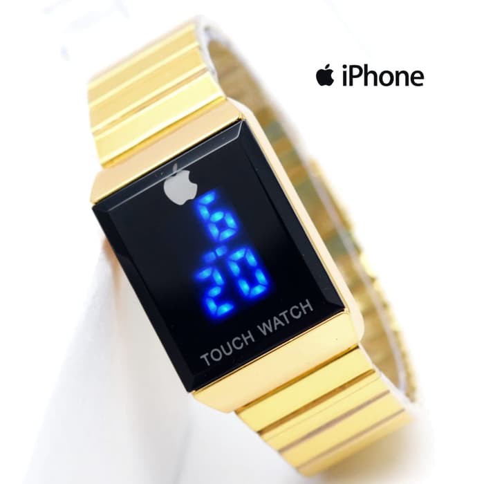 Jam Tangan Pria / Wanita iphone LED SK998 Rantai Gold