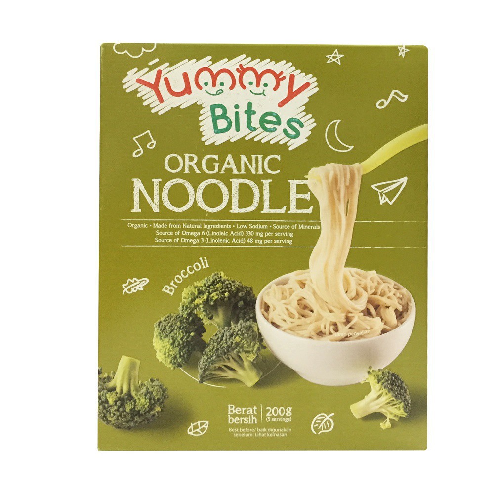 Yummy Bites Organic Noodle Mie MPASI Bayi Organik 200 gram (Ready Varian Rasa)