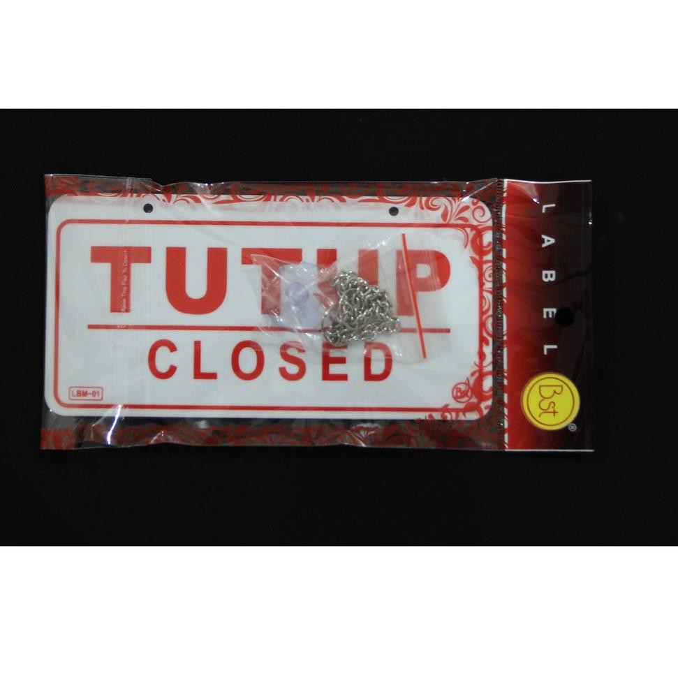 

Trend's murah Papan Label Akrilik Tulisan Buka/Open Tutup/Closed Gantung Bolak-Balik Ukuran Medium M