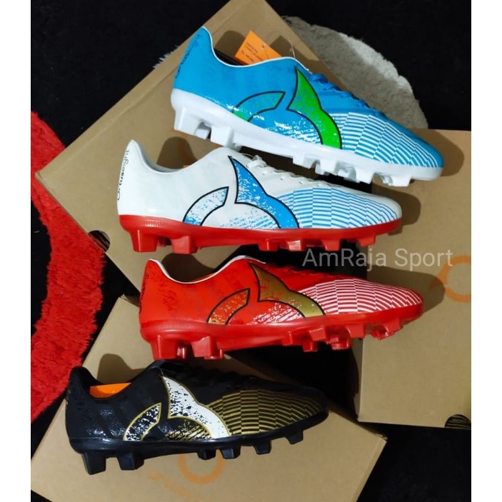 Sepatu Sepakbola Bola Ortuseight Ortus Ignite FG Original Hitam Putih Biru Merah