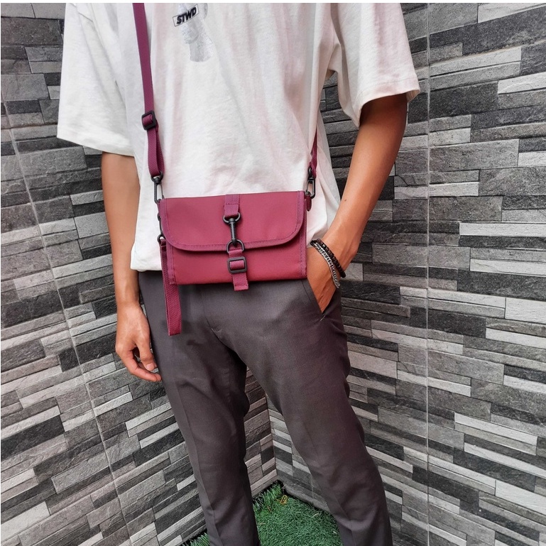 Shoulder Bag Pria Tas Selempang mini Multifungsi Bahan Cordura Waterproof