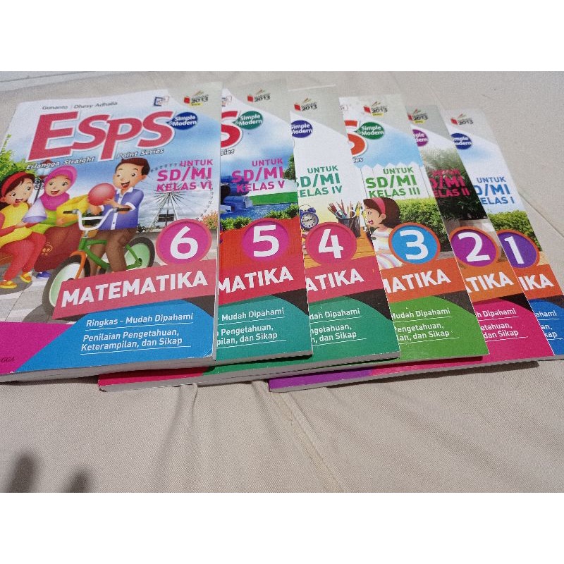 buku bekas ESPS MATEMATIKA untuk sd dari kelas 1,2,3,4,5,6, erlangga0l