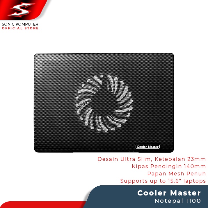 Kipas Laptop Cooler Master Notepal I100 Cooling Pad Coolpad Fan Laptop