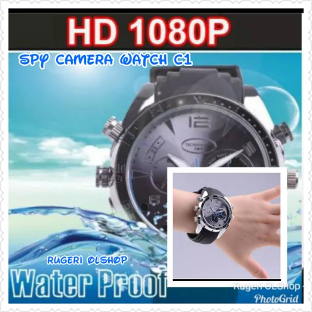 SPY CAMERA WATCH C1 1080 P Full HD With Infra red / SpyCam / Jam Kamera Pengintai