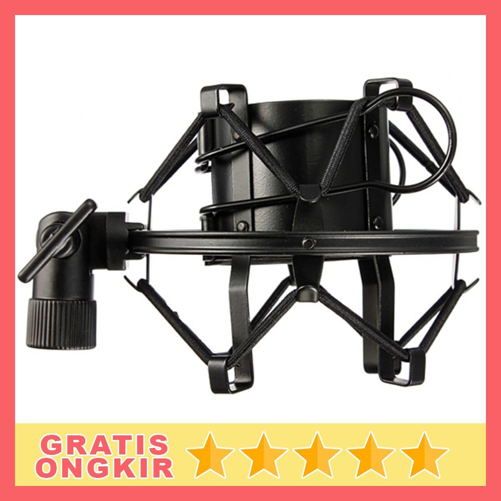 Taffware Holder Mikrofon Shockproof SH-100 Black Grab Medan
