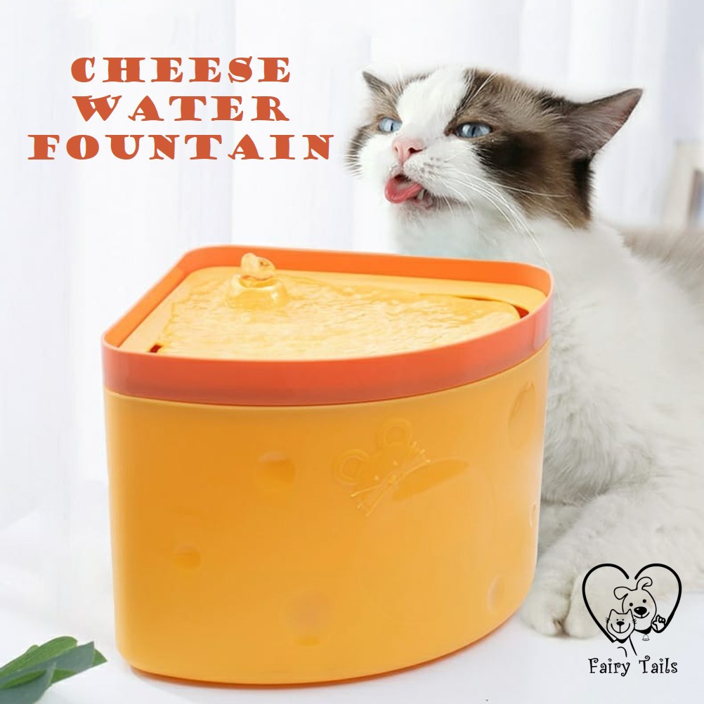 Pet Water Dispenser Fountain + LED/Tempat Wadah Minum Air Mengalir/Air Mancur Hewan Kucing Anjing (Keju)