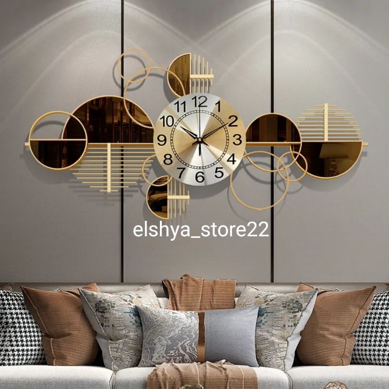 [elshya_store22] BEST SELLER wall clock iron JAM DINDING MODERN MINIMALIS  MEWAH ELEGAN BESAR JUMBO 