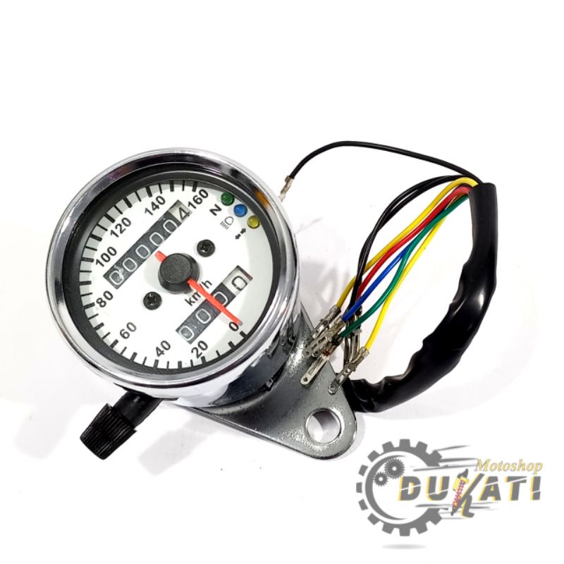 SPEEDOMETER JARUM BULAT LED INDIKATOR MODEL TABUNG UNIVERSAL