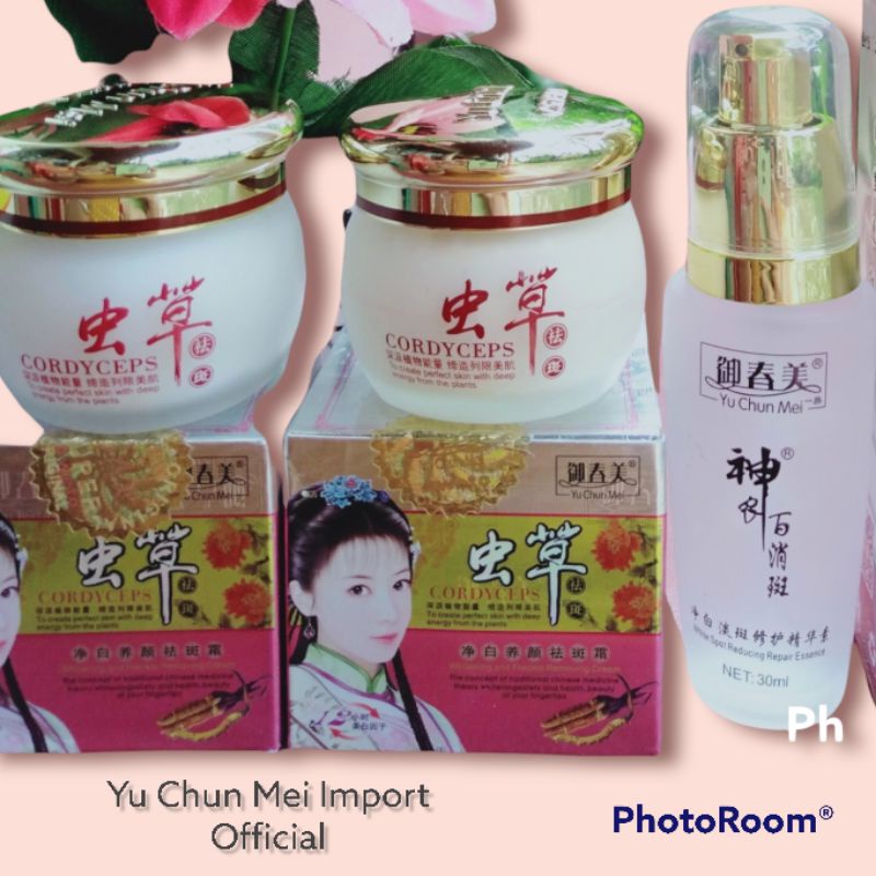 YU CHUN MEI CORDYCEPS Herbal Import (Paket Cream Siang, Malam, Serum)