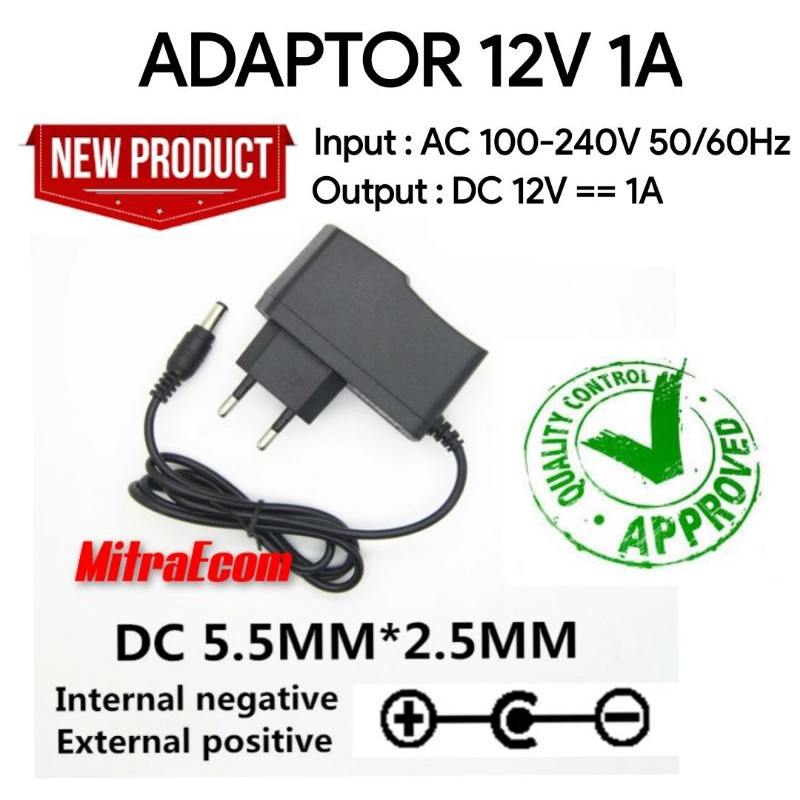 ADAPTOR ADAPTER STB CCTV ROUTER MODEM 12V 1A POWER SUPPLY ( MURNI )