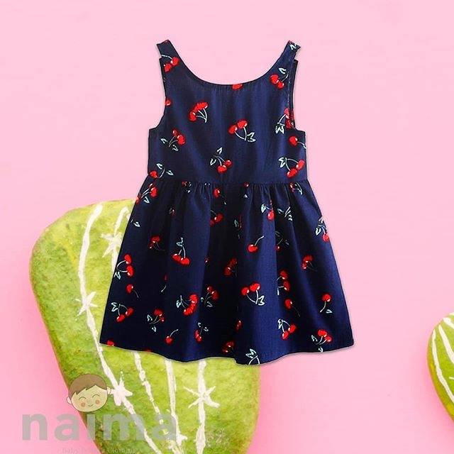 Dress Cewek Motif Buah Chery