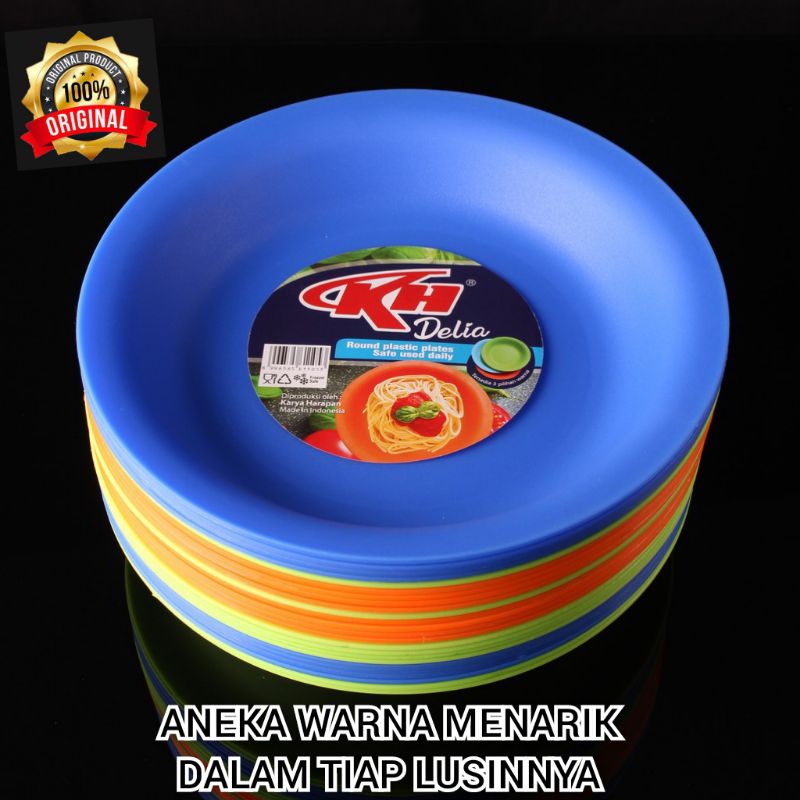 PIRING PLASTIK KH DELIA / PIRING MAKAN PLASTIK PERLUSIN