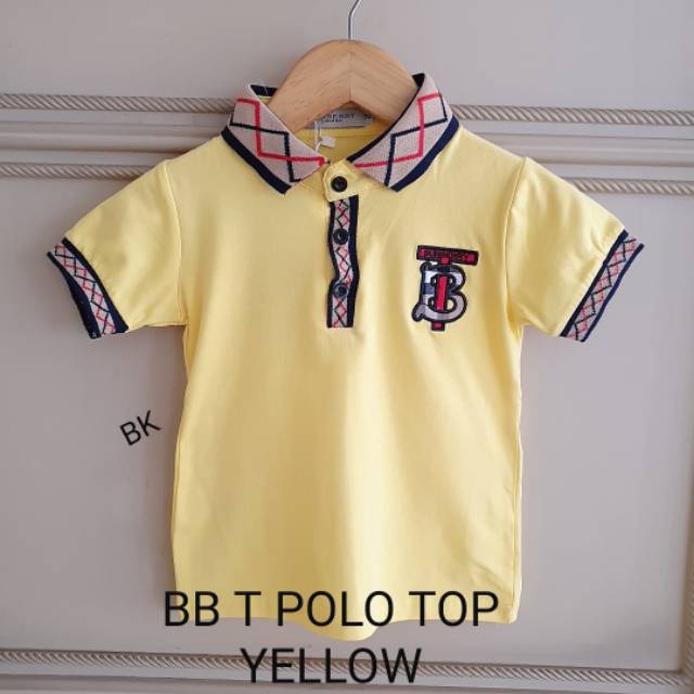 KAOS POLO ANAK IMPORT MOTIF BB HITAM KUNING MERAH PUTIH BAHAN ADEM KUALITAS BAGUS