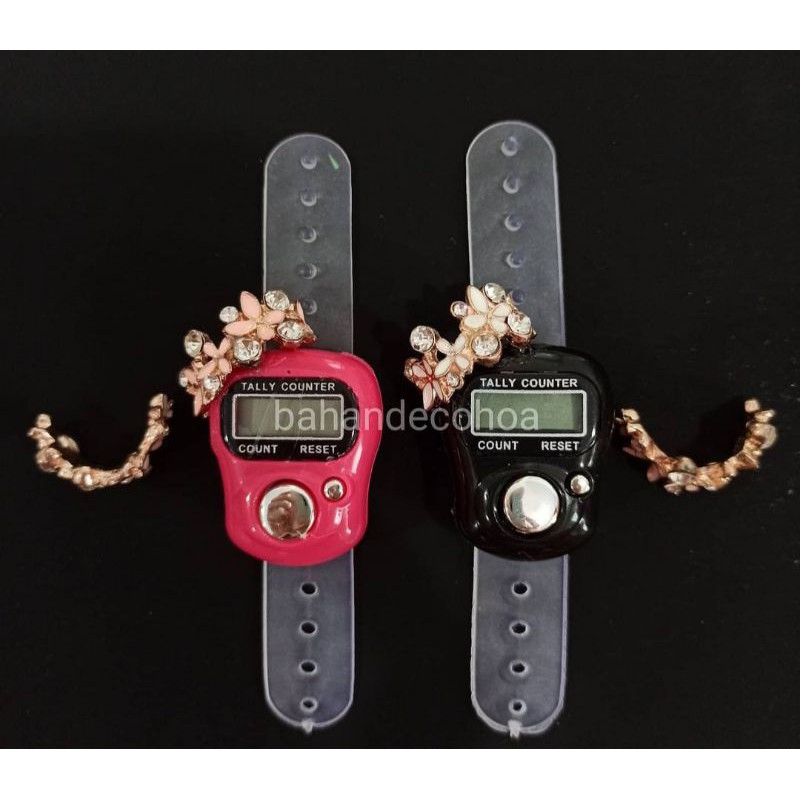 Charm Tasbih Crown Bunga Pink /Putih