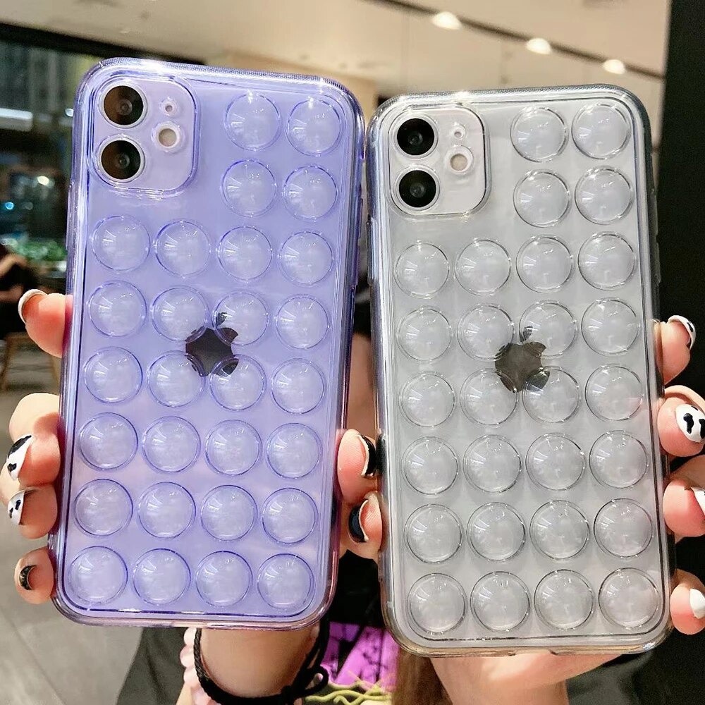 BUBBLE POP CLEAR case iphone xs max x xr 7 8 plus 11 12 13 pro max 14