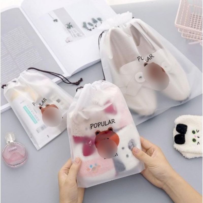 Travel Pouch Organizer Bag Tas Serut Tempat Penyimpanan Alat Make Up Mandi Waterproof Anti Air