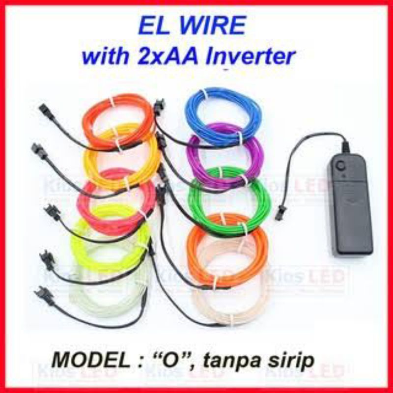 EL WIRE NEON FLEKSIBEL STRIP PLUS USB INVERTER