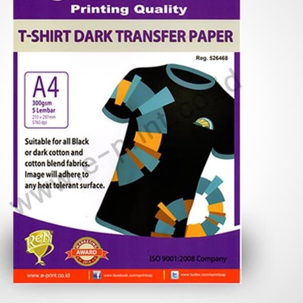 

❄ EPRINT DARK T SHIRT TRANSFER PAPER KERTAS FOTO ۝