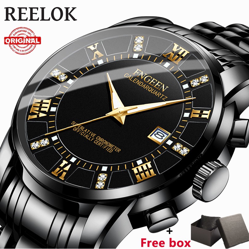 COD Jam Tangan Pria FNGEEN 2081 Kalendar Nyala Business Tahan Air Casual Watch + Free Box