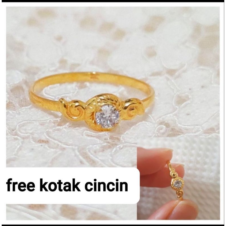 Cincin Mata Putih Emas Muda 1/2 Gram