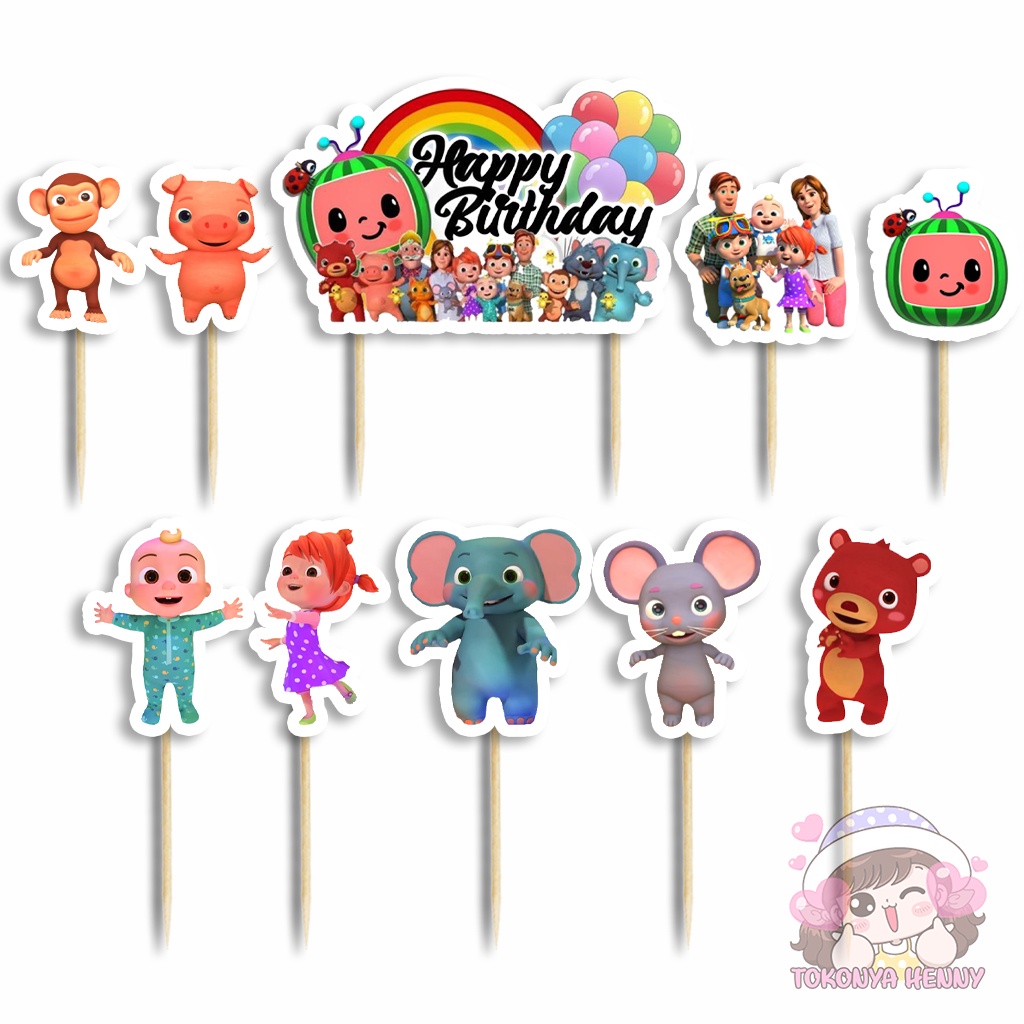 Topper Cake Hiasan Kue Ulang Tahun motif karakter COCOMELON (B)