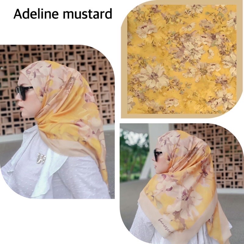 Hijab Segiempat Baniescoop Adeline series Mustard