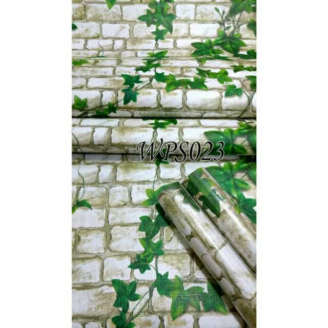 Walpaper dinding motif bata daun wallpaper stiker WALPAPER BATA WALLPAPER DINDING