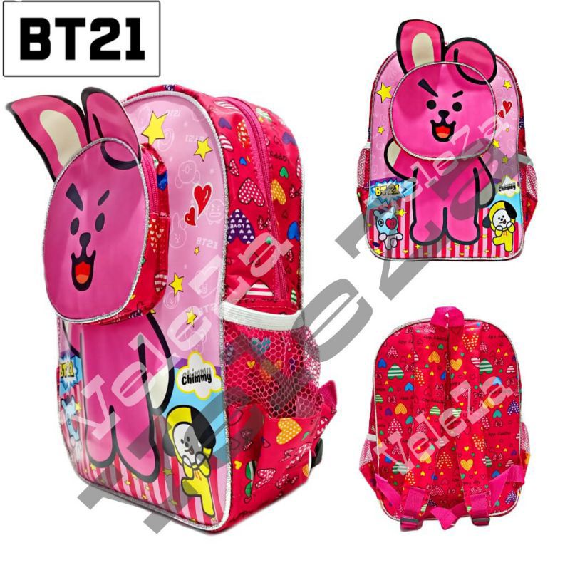 Tas ransel anak kpop karakter 3in1 - tas + waistbag + topi - tas anak