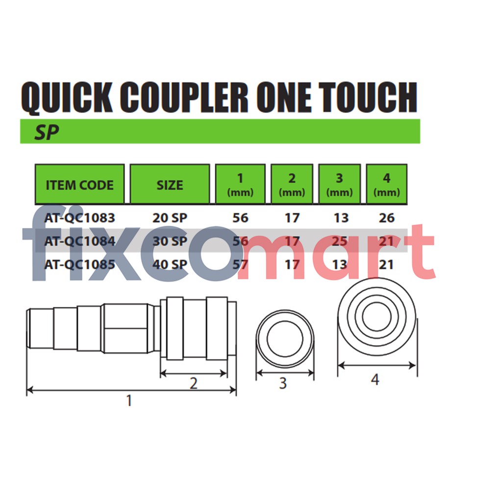 Tekiro Quick Coupler One Touch 20 / 30 / 40 SF / SH / SM / SP Sambungan Selang Kompresor