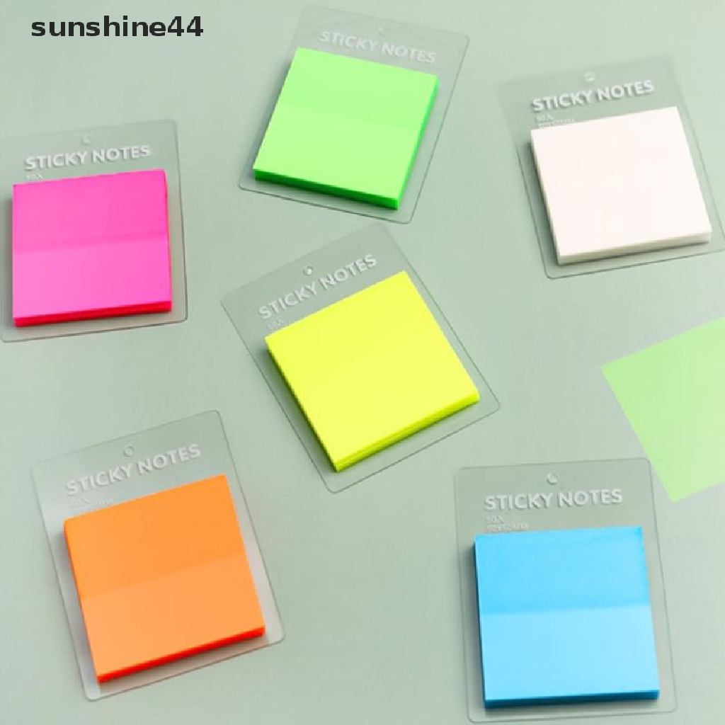 Sunshine 50 Lembar Sticky Notes Transparan Anti Air Warna-Warni