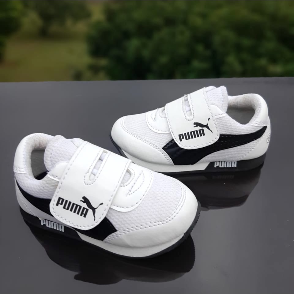 Vinandoz Sepatu Sneaker Sporty / Sneaker Anak Cowok Cewek 1 - 9 tahun - Sneaker anak balita Murah - SSL05 Black and White